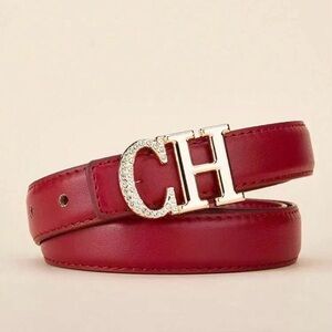 CH Red Leather Belt